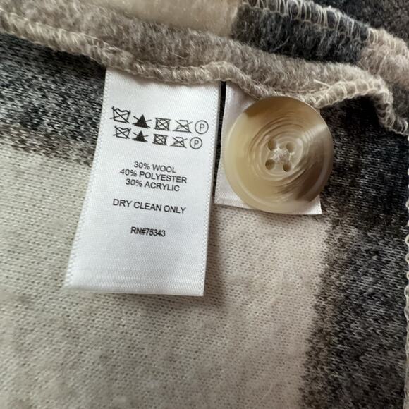 Joie Plaid Wool Blend Single Button Coat Medium - Picture 7 of 7